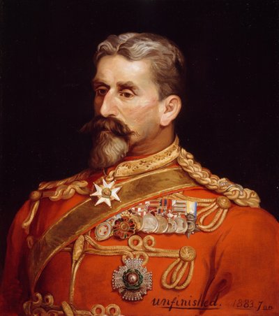 Generaal-majoor Sir Charles Metcalfe MacGregor KCB CSI CIE (1840-87) als kwartiermeester-generaal India, 1883 door Michael Ciardiello